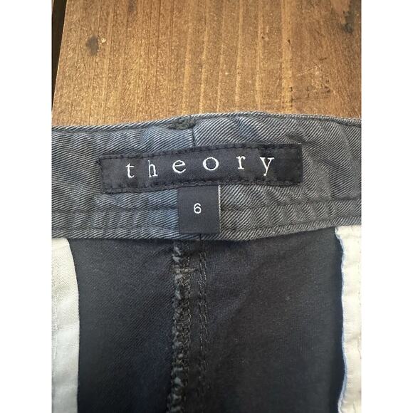 Theory Women’s Olive Green Khaki Pants Size 6 Zipper Pockets Preppy Casual - Picture 8 of 16